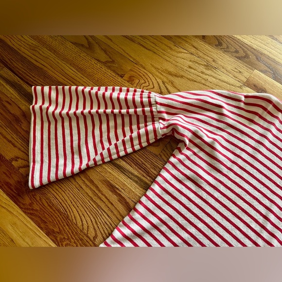 J.Crew Womens Cotton Boat Neck Striped Bell Sleeve Blouse Top Size Small - Picture 3 of 8